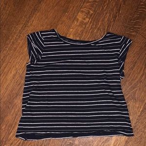 Madewell Navy Striped Basic Tee Shirt